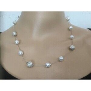Vintage Avon Wire Pearl Bead Necklace